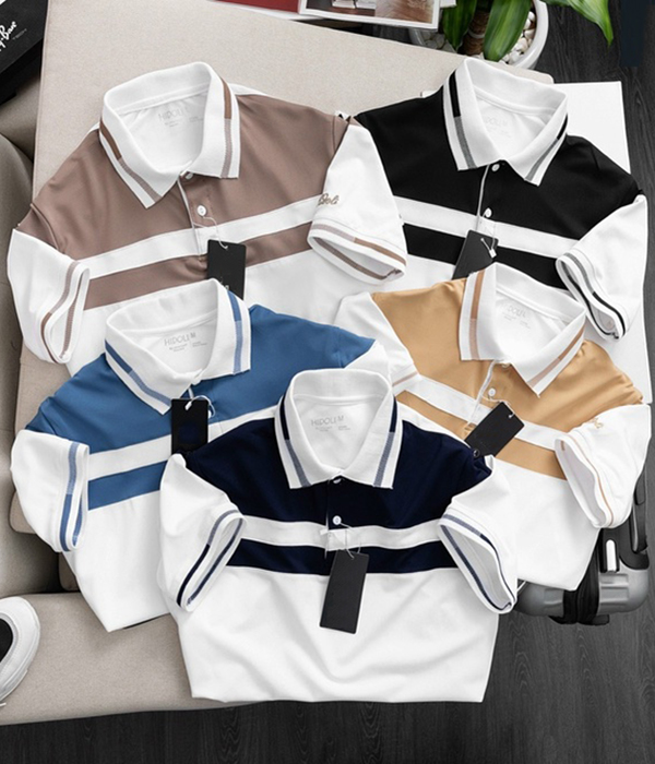 Đồng phục Áo Polo Nam Mắt Chim Phối Màu In Kẻ