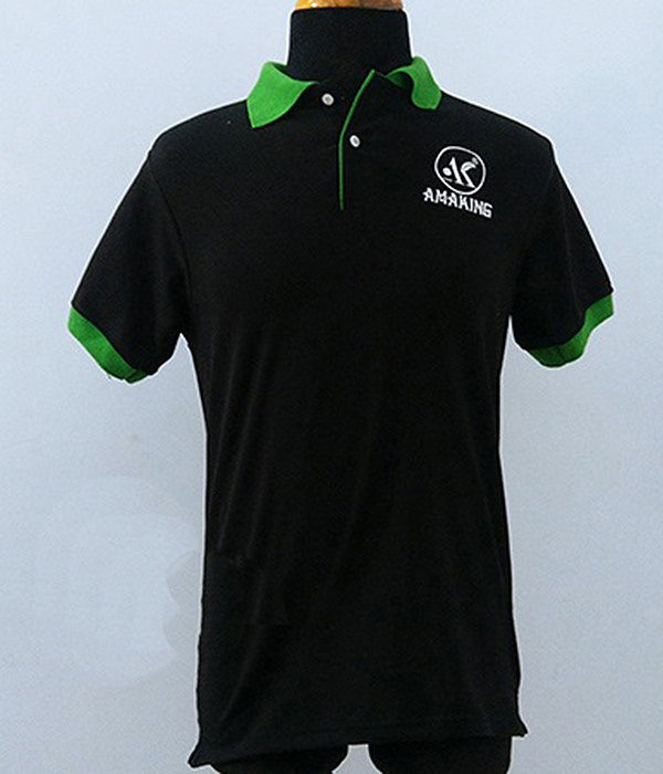 Các màu áo thun cổ trụ đen phối xanh