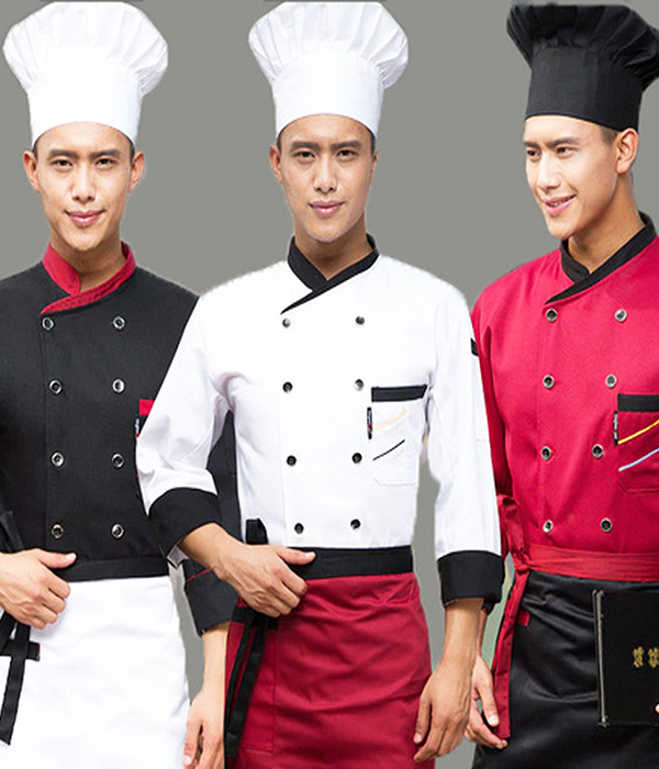 Đồng phục bếp phối màu đẹp